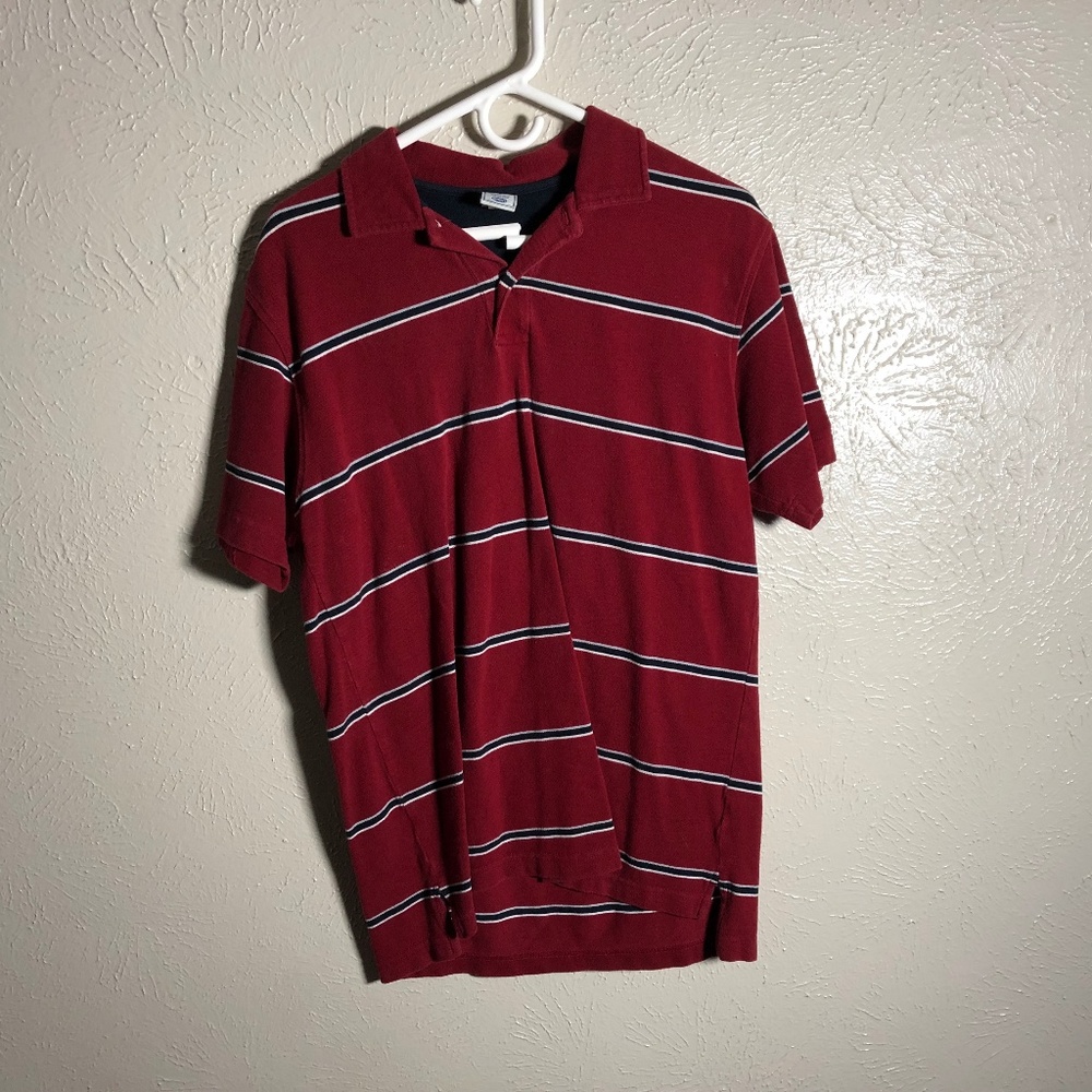 Red and Black Striped Old Navy Polo Shirt